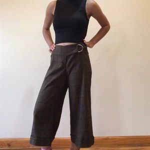 Vintage Brown Plaid Pants